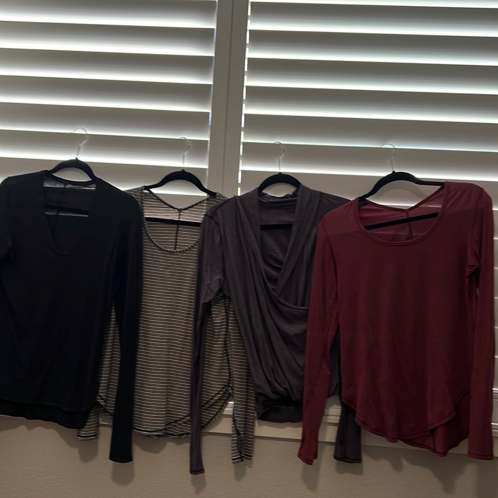 Lululemon long sleeve tops size 6. Lot of 4